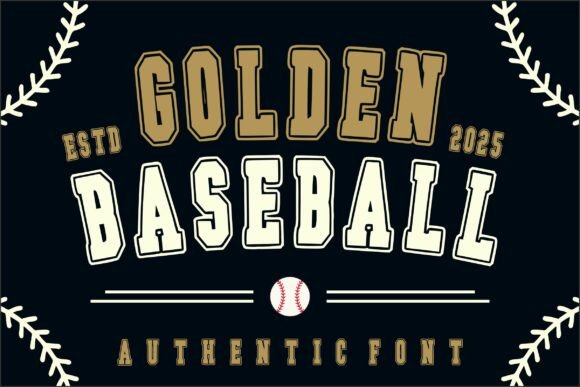 Golden Baseball: The Ultimate Retro Display Font for Sports Campaigns